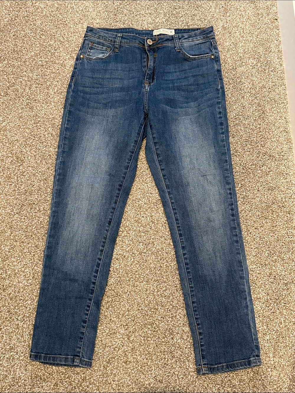 Papaya Kylie High Rise Relaxed Capri Jeans Medium Wash Size 7